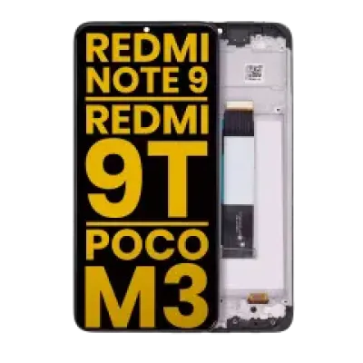 Дисплейний модуль (LCD) з рамкою для Xiaomi Redmi Note 9 4G / Redmi 9T / Poco M3 / Redmi 9 Power (Refurbished) (всі кольори)