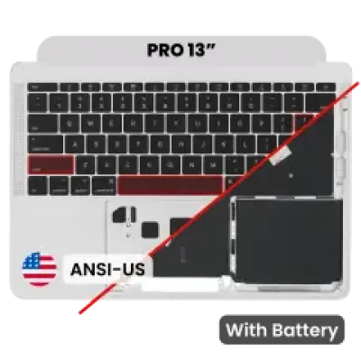 Топкейс з акумулятором і клавіатурою (ANSI US) для MacBook Pro 13" A1708 (2016) (Used OEM Pull: Grade B/C) (сріблястий)