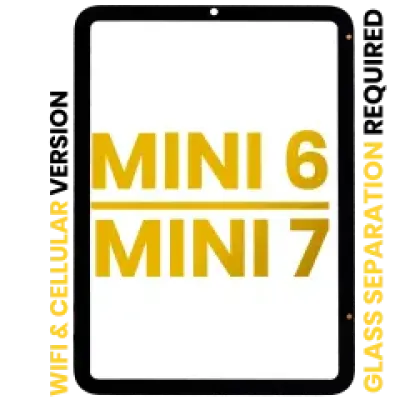 Тачскрін для iPad Mini 6 (2021) / Mini 7 (2024) (WiFi / Cellular) (OCA передустановлений, потребує розділення скла) (Premium) (усі кольори)