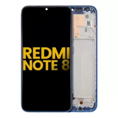 Дисплейний модуль (LCD) з рамкою для Xiaomi Redmi Note 8 / Redmi Note 8 (2021) (Aftermarket Plus) (Neptune Blue)