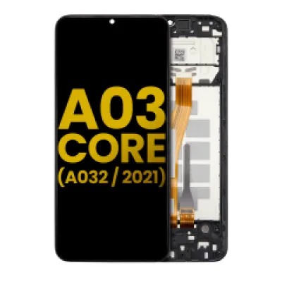 Дисплейний модуль (LCD) з рамкою для Samsung Galaxy A03 Core (A032 / 2021) (Refurbished) (чорний)