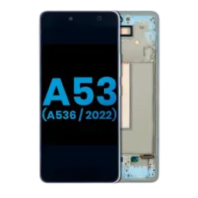 Дисплейний модуль (LCD) з рамкою для Samsung Galaxy A53 5G (A536 / 2022) (без датчика відбитків) (Aftermarket: Incell) (синій)