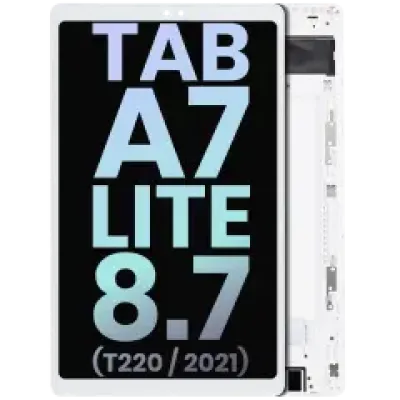 Дисплейний модуль (LCD) з рамкою для Samsung Galaxy Tab A7 Lite 8.7" (T220) (2021) (WiFi) (Service Pack) (білий)