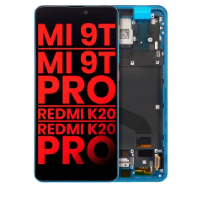 Дисплейний модуль (OLED) з рамкою для Xiaomi Mi 9T / 9T Pro / K20 / K20 Pro (Aftermarket Plus) (Glacier Blue)
