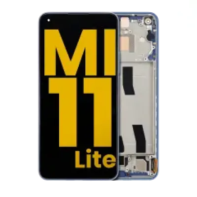 Дисплейний модуль (OLED) з рамкою для Xiaomi Mi 11 Lite / Xiaomi Mi 11 Lite 5G (Refurbished) (Bubblegum Blue)
