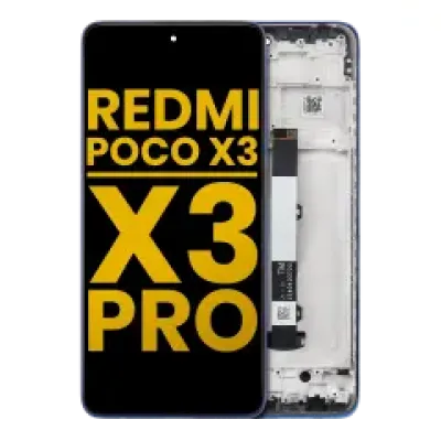 Дисплейний модуль для Xiaomi Redmi Poco X3 / X3 Pro / POCO X3 NFC з рамкою (Refurbished) (Frost Blue)