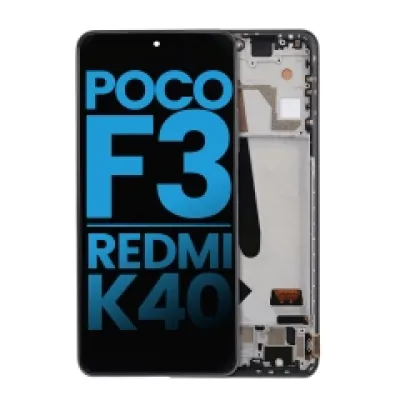 Дисплейний модуль (LCD) з рамкою для Xiaomi Poco F3 / Redmi K40 / Redmi K40 Pro (Aftermarket: Incell) (Night Black)