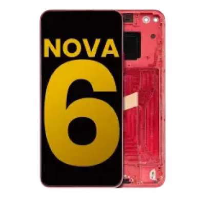 Дисплейний модуль з рамкою для Huawei Nova 6 5G (Refurbished) (червоний)