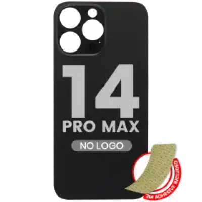 Заднє скло з проклейкою 3M для iPhone 14 Pro Max (No Logo) (великий отвір камери) (Space Black)