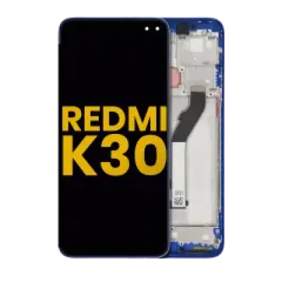Дисплейний модуль (LCD) з рамкою для Xiaomi Redmi K30 5G (Refurbished) (синій)