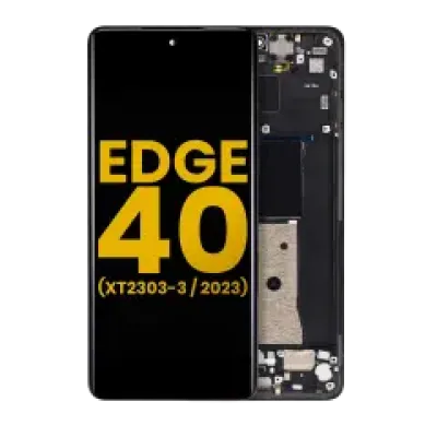 Дисплейний модуль (OLED) з рамкою для Motorola Moto Edge 40 (XT2303-3 / 2023) (Refurbished) (Eclipse Black)