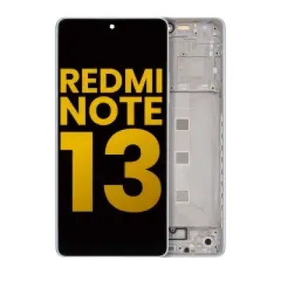 Дисплейний модуль (OLED) з рамкою для Xiaomi Redmi Note 13 5G (Refurbished) (білий)