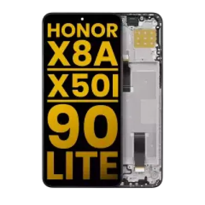 Дисплейний модуль (LCD) з рамкою для Honor X8A / X50i / 90 Lite (Refurbished) (Midnight Black)