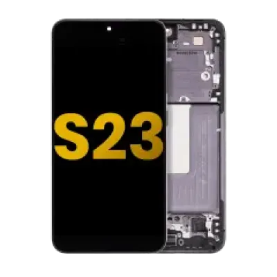 Дисплейний модуль (OLED) з рамкою для Samsung Galaxy S23 5G (US & International) (Refurbished) (Phantom Black)