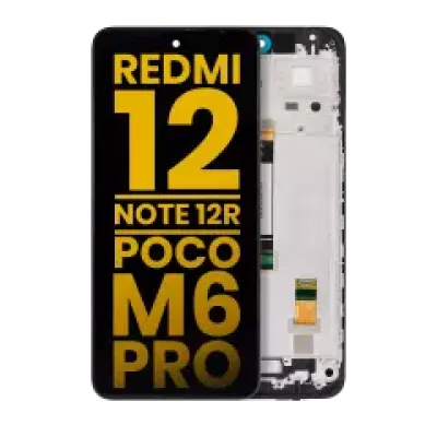 Дисплейний модуль (LCD) з рамкою сумісний для Xiaomi Redmi 12 4G / Redmi 12 5G / Redmi Note 12R / Poco M6 Pro (Refurbished) (Усі кольори)