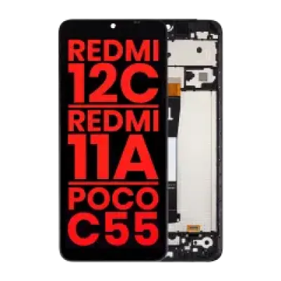 Дисплейний модуль (LCD) з рамкою для Xiaomi Redmi 12C / Redmi 11A / Poco C55 (Aftermarket Plus) (Усі кольори)