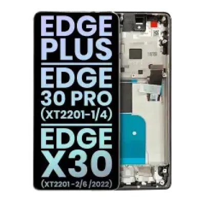 Дисплейний модуль (OLED) з рамкою для Motorola Moto Edge Plus / Edge 30 Pro (XT2201-1/4) / Edge X30 5G (XT2201-2/6 / 2021) (Genuine OEM) (Stardust White)