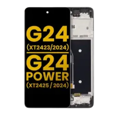 Дисплейний модуль (LCD) з рамкою для Motorola Moto G24 (XT2423 / 2024) / G24 Power (XT2425-1 / 2024) (Refurbished) (Всі кольори)