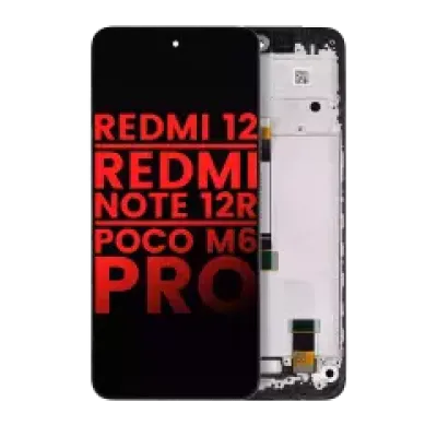 Дисплейний модуль (LCD) з рамкою сумісний для Xiaomi Redmi 12 4G / Redmi 12 5G / Redmi Note 12R / Poco M6 Pro (Aftermarket Plus) (усі кольори)