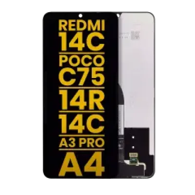 Дисплейний модуль LCD без рамки для Xiaomi Redmi 14C 4G / 14C 5G / 14R / Redmi A4 / Redmi A3 Pro / Poco C75 (Refurbished) (всі кольори)