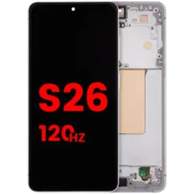 Дисплейний модуль OLED з рамкою для Samsung Galaxy S26 5G (US & International) (Aftermarket Plus) (120Hz) (білий)