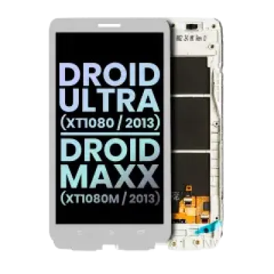 Дисплейний модуль з рамкою для Motorola Droid Ultra (XT1080 / 2013) / Droid Maxx (XT1080M / 2013) (Genuine OEM) (білий)