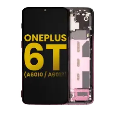 Дисплейний модуль (OLED) з рамкою для OnePlus 6T (A6010 / A6013) (Refurbished) (Thunder Purple)
