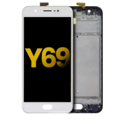 Дисплейний модуль (LCD) з рамкою для Vivo Y69 (Refurbished) (білий)