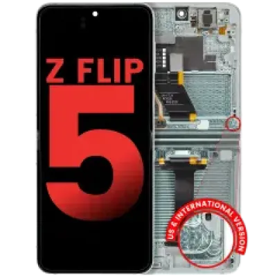 Внутрішній дисплейний модуль (OLED) з рамкою для Samsung Galaxy Z Flip 5 5G (F731) (US & International) (Aftermarket Plus) (Green)