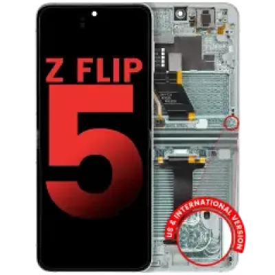 Дисплейний модуль (OLED) із рамкою для Samsung Galaxy Z Flip 5 5G (F731) (Aftermarket Plus) (Mint)