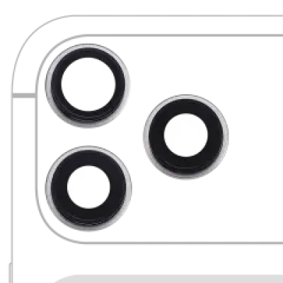 Скло камери з кріпленням і рамкою для iPhone 17 Pro/ 17 Pro Max (Premium) (сріблястий)