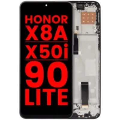 Дисплейний модуль LCD з рамкою для Honor X8A / X50i / 90 Lite (Aftermarket Plus) (Midnight Black)