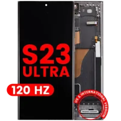 Дисплейний модуль (OLED) з рамкою для Samsung Galaxy S23 Ultra (US & International) (Aftermarket Pro) (120Hz) (Green)