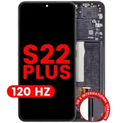 Дисплейний модуль (OLED) з рамкою для Samsung Galaxy S22 Plus 5G (US & International Version) (Aftermarket Plus) (120Hz) (Phantom Black)