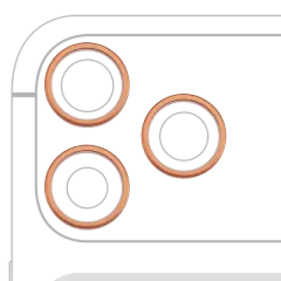 Рамка основної камери для iPhone 17 Pro / 17 Pro Max (Cosmic Orange) (3 шт)