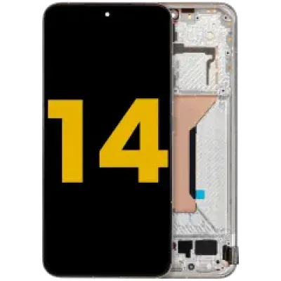 Дисплейний модуль (OLED) для Xiaomi 14 з рамкою (Refurbished) (білий)