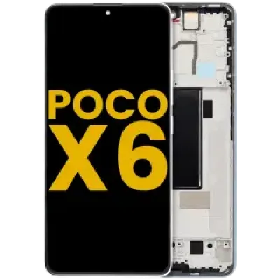 Дисплейний модуль (OLED) з рамкою для Xiaomi Poco X6 (Refurbished) (синій)