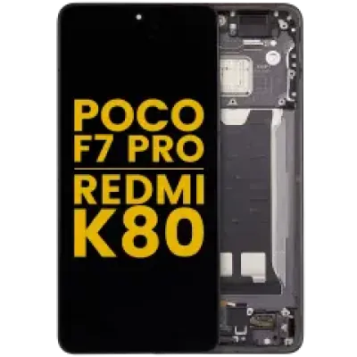 Дисплейний модуль (OLED) з рамкою для Xiaomi Poco F7 Pro / Redmi K80 (Refurbished) (чорний)