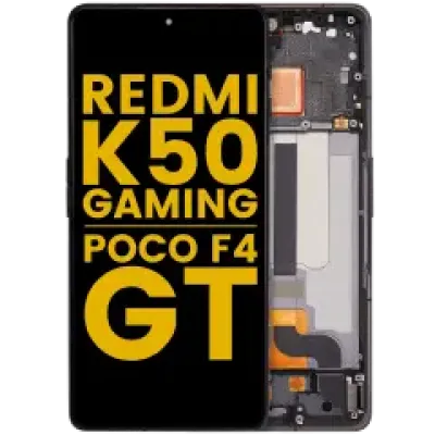 Дисплейний модуль (OLED) з рамкою для Xiaomi Poco F4 GT / Redmi K50 Gaming (Refurbished) (чорний)