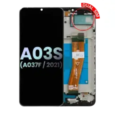 Дисплейний модуль з рамкою для Samsung Galaxy A03s (A037F / 2021) (Dual Sim) (Type C Frame) (Service Pack) (усі кольори)