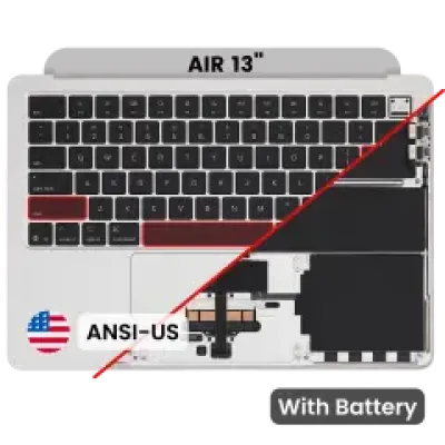 Топкейс з акумулятором і клавіатурою (ANSI US) для MacBook Air 13" A3240 (2025) (Used OEM Pull: Grade B) (сріблястий)