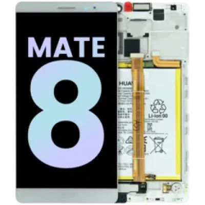 Дисплейний модуль (LCD) з рамкою для Huawei Mate 8 NXT-L09 (Huawei Genuine) (білий)
