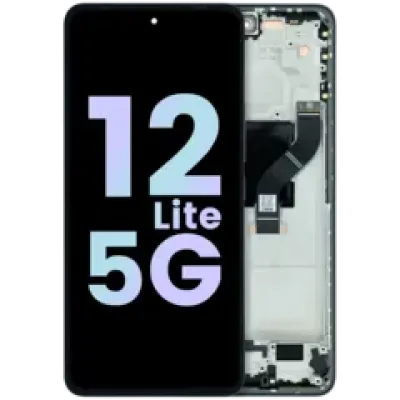 Дисплейний модуль (OLED) з рамкою для Xiaomi 12 Lite 5G (Genuine) (чорний)