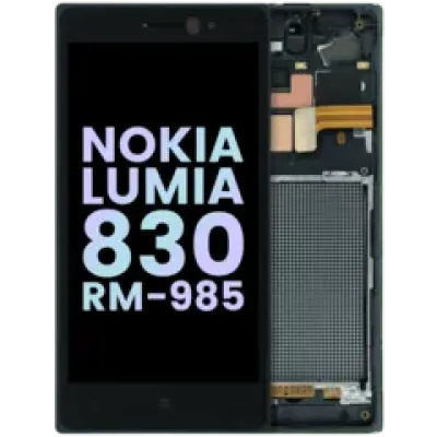 Дисплейний модуль з рамкою для Nokia Lumia 830 RM-985 (Genuine) (чорний)
