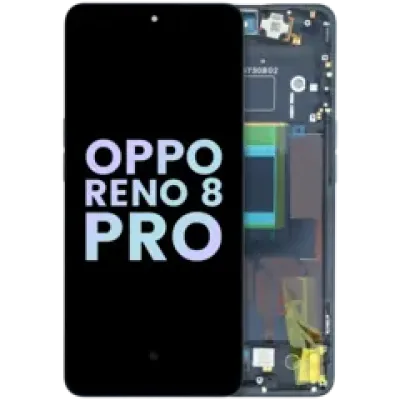 Дисплейний модуль (OLED) з рамкою для Oppo Reno 8 Pro 5G / 8 Pro Plus 5G (Genuine) (чорний)