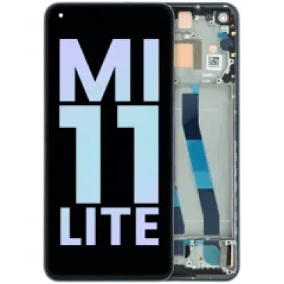 Дисплейний модуль (OLED) з рамкою для Xiaomi Mi 11 Lite (Genuine) (чорний)