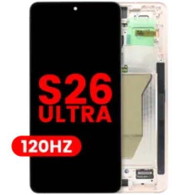 Дисплейний модуль (OLED) з рамкою для Samsung Galaxy S26 Ultra 5G (US & International Version) (Aftermarket Plus) (120Hz) (Silver Shadow)