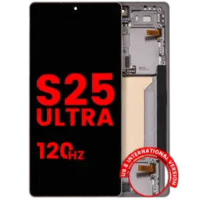 Дисплейний модуль (OLED) з рамкою для Samsung Galaxy S25 Ultra 5G (US & International) (Aftermarket Pro) (120Hz) (Titanium Pink Gold / Jade Green / Grey)