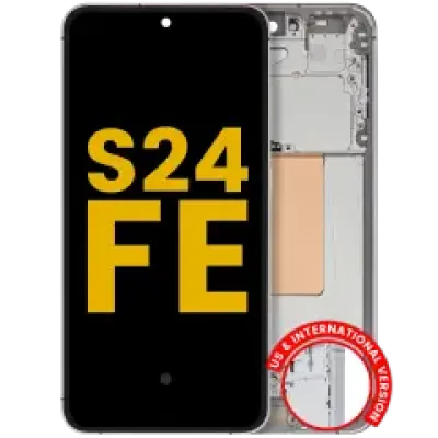 Дисплейний модуль (OLED) з рамкою для Samsung Galaxy S24 FE 5G (US & International Version) (Refurbished) (графітовий)