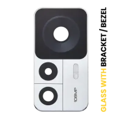 Скло камери з кріпленням / рамкою для Xiaomi 12T (комплект 2 шт) (сріблястий)